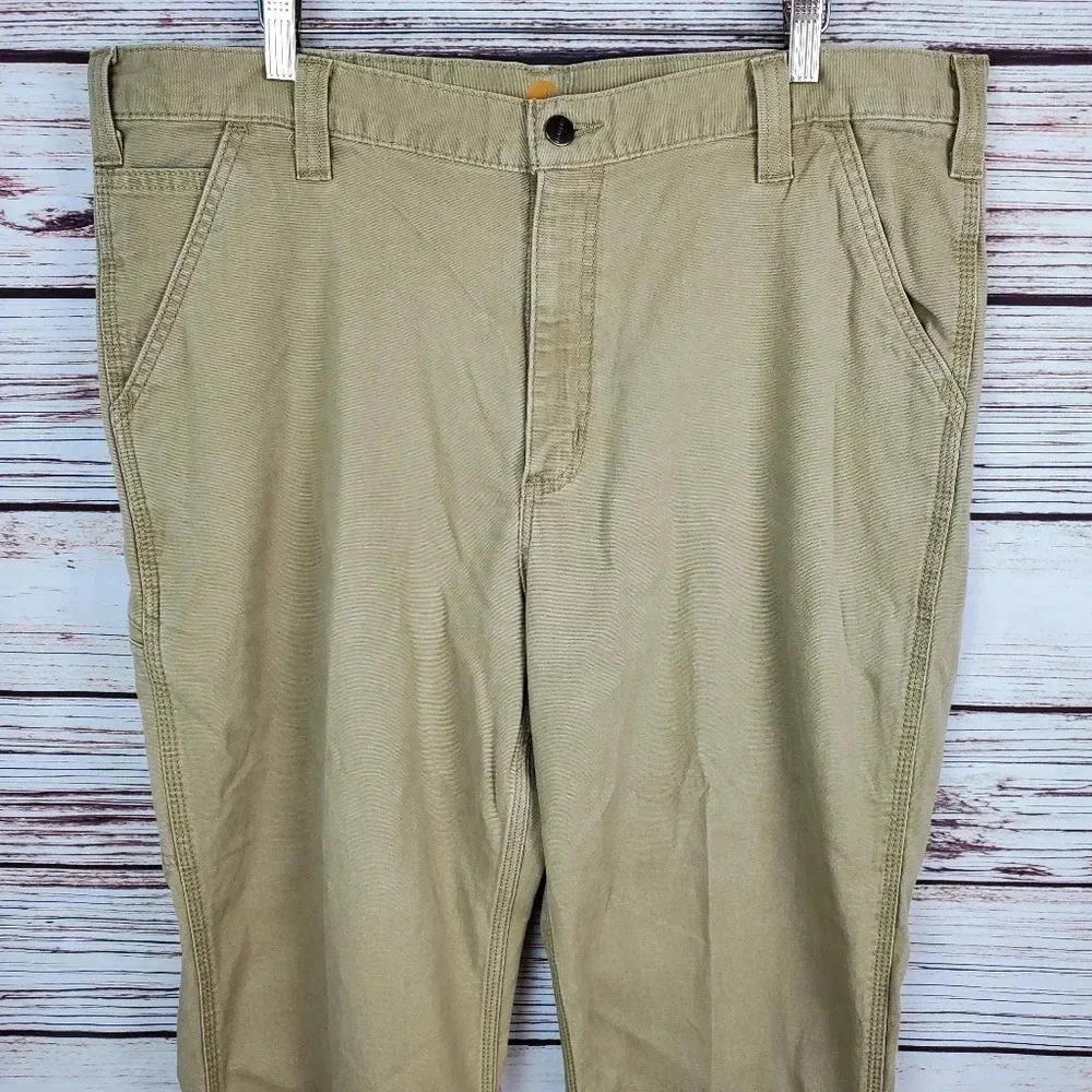 Carhartt Men's 38x34 Relaxed Fit Rigby Dungaree Tan Canvas Pants